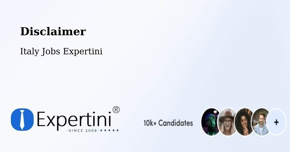 Disclaimer – Labico - Italy Jobs Expertini