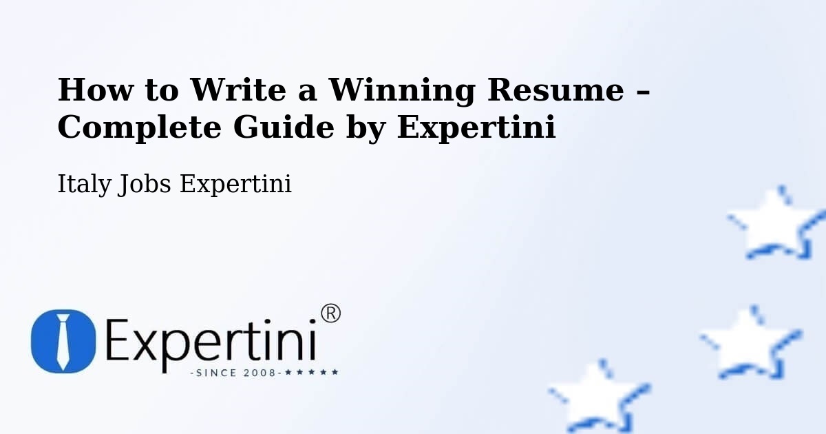 Resume Writing Guide for Job Seekers – Labico - Labico, Italy Jobs Expertini